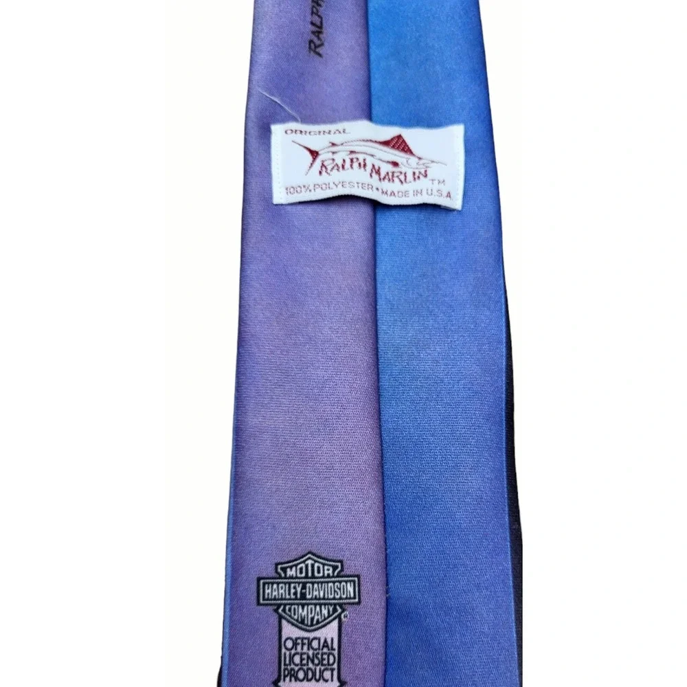 Harley Davidson Neck Tie‎ Ralph Marlin Vintage 1987 